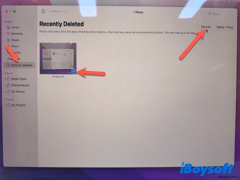 Khôi phục ảnh đã xóa trên macOS:Từ Thư viện ảnh sang thẻ SD 