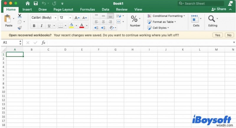 Cách khôi phục nhanh chóng các tệp Excel chưa lưu, đã xóa hoặc bị thiếu trên macOS 