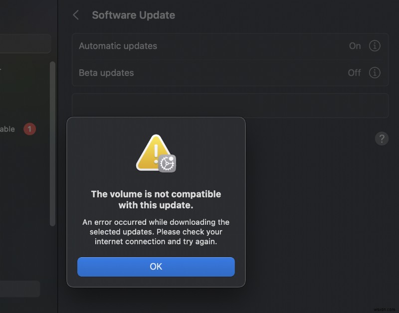 Giải quyết lỗi  Âm lượng không tương thích  khi cài đặt macOS Big Sur trên ổ đĩa ngoài 