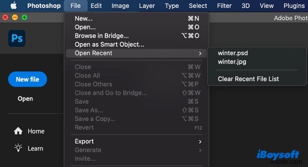 Khôi phục các tệp Photoshop (PSD) chưa lưu, đã xóa hoặc bị mất trên macOS – Hướng dẫn từng bước