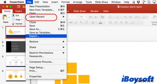 Cách khôi phục nhanh các tệp PowerPoint chưa được lưu hoặc đã xóa trên máy Mac 