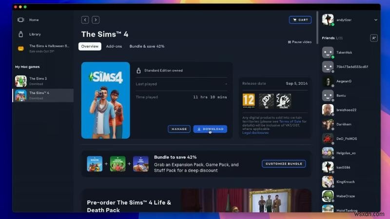 Chơi The Sims 4 trên macOS:Hướng dẫn chính thức để chơi game mượt mà 