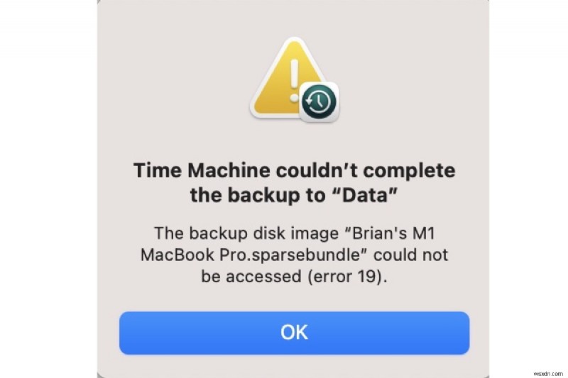 Giải quyết lỗi Time Machine Could not Complete the Backup trên macOS Sonoma, Ventura và Sequoia