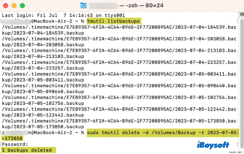 Giải quyết lỗi Time Machine Could not Complete the Backup trên macOS Sonoma, Ventura và Sequoia