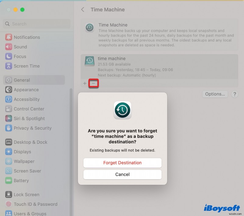 Giải quyết lỗi Time Machine Could not Complete the Backup trên macOS Sonoma, Ventura và Sequoia
