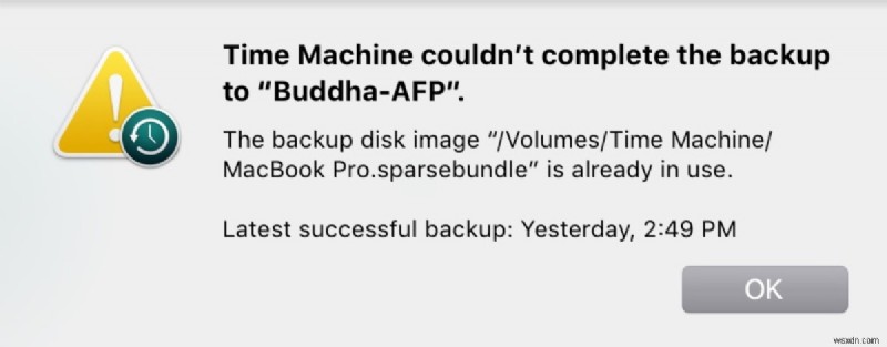 Giải quyết lỗi Time Machine Could not Complete the Backup trên macOS Sonoma, Ventura và Sequoia