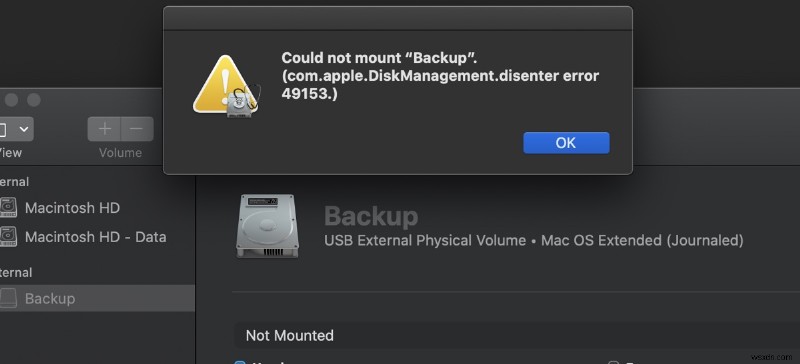 Sửa lỗi com.apple.DiskQuản lý.disenter 49153 trên macOS:Hướng dẫn từng bước 