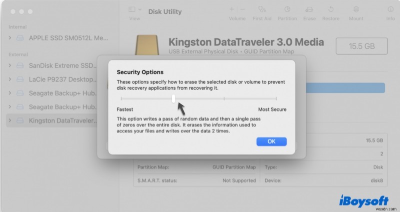Sửa lỗi macOS Disk Utility 69760:“Không thể ghi vào khối cuối cùng của thiết bị” 
