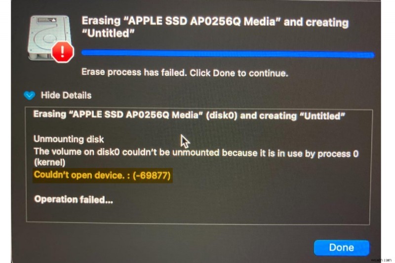 Khắc phục lỗi macOS  Không thể ngắt kết nối ổ đĩa để sửa chữa (-69673)  – Hướng dẫn từng bước 