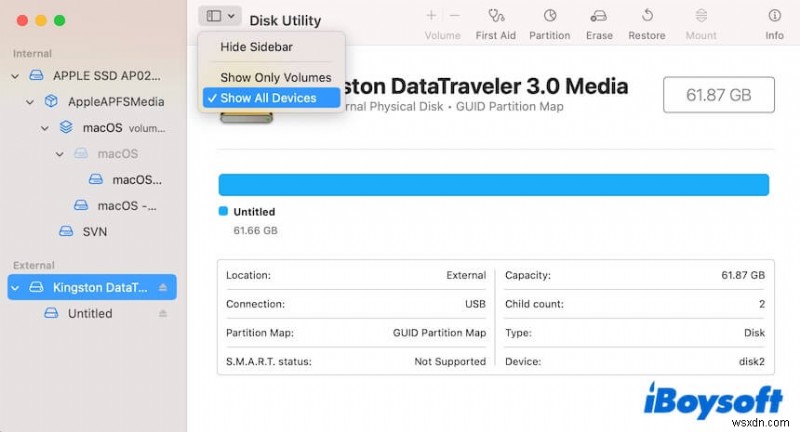 Sửa lỗi quyền trên ổ đĩa ngoài trong macOS 
