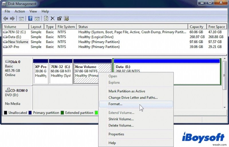 Khắc phục:Kích hoạt tính năng  Mở rộng âm lượng  bị tắt trong Windows Disk Management 