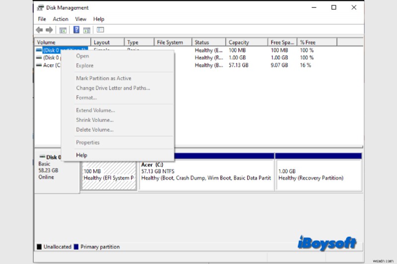 Khắc phục:Kích hoạt tính năng  Mở rộng âm lượng  bị tắt trong Windows Disk Management 