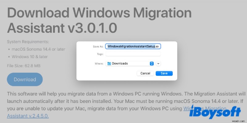 Trợ lý di chuyển Windows:Truyền dữ liệu liền mạch từ PC sang Mac