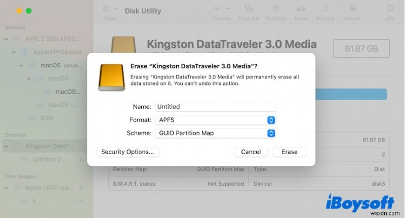 Cách tạo ổ cứng ngoài có thể ghi trên macOS
