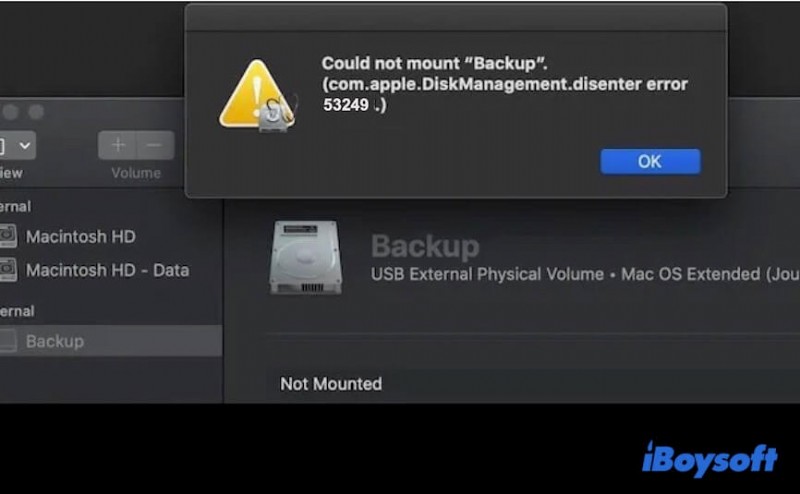 Cách khắc phục lỗi com.apple.diskmanagement.disenter Lỗi 53249 trên máy Mac 