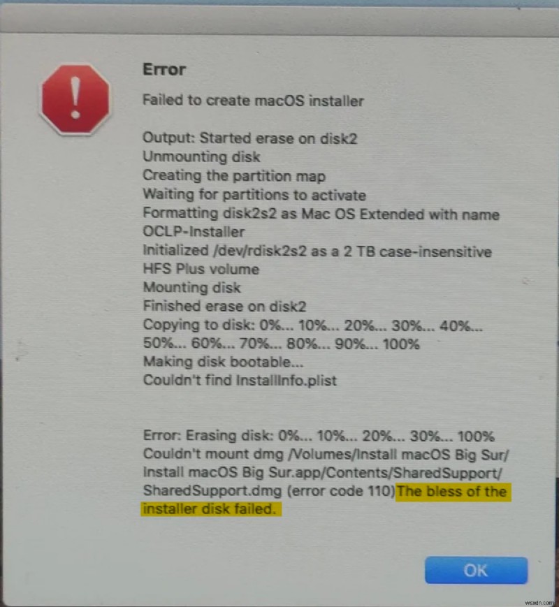 Sửa lỗi trình cài đặt USB có khả năng khởi động macOS trên Mac/Terminal/OCLP – Hướng dẫn từng bước 