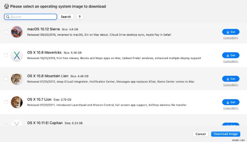 Tải xuống các phiên bản macOS cũ không có App Store – Liên kết trực tiếp 