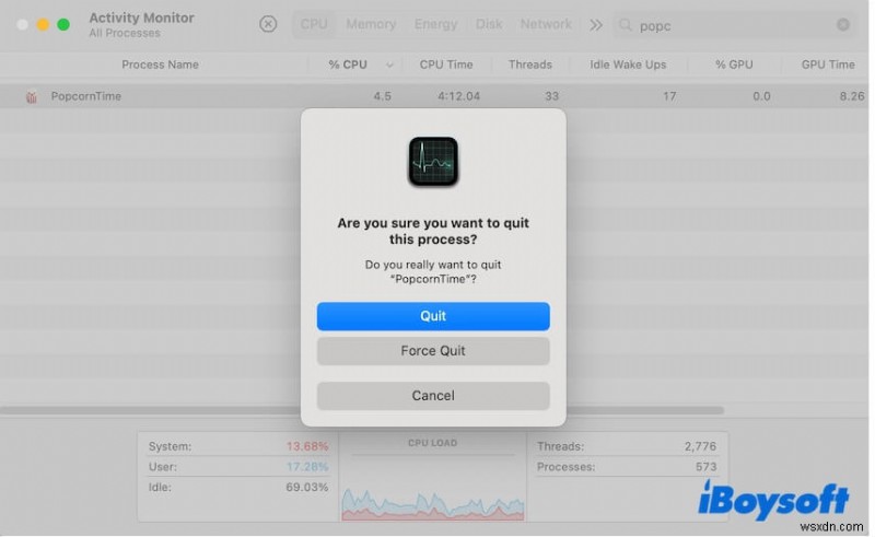 Xóa nhanh Cảnh báo phần mềm độc hại  PT.updd  liên tục trên macOS 