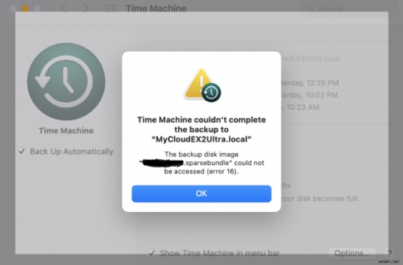 Lỗi truy cập ảnh đĩa sao lưu Time Machine (19/16/112):Hướng dẫn khắc phục nhanh 
