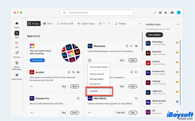 Cách xóa hoàn toàn Adobe Photoshop &Creative Cloud khỏi máy Mac của bạn