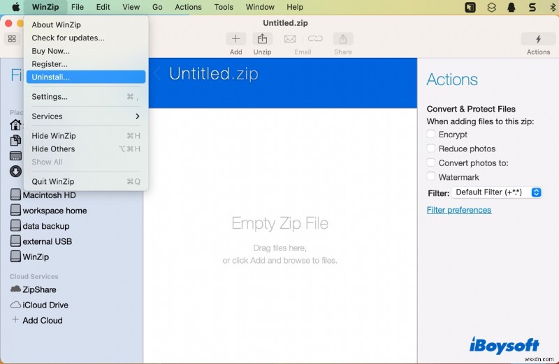 Cách gỡ cài đặt WinZip khỏi máy Mac của bạn—3 phương pháp đã được chứng minh 