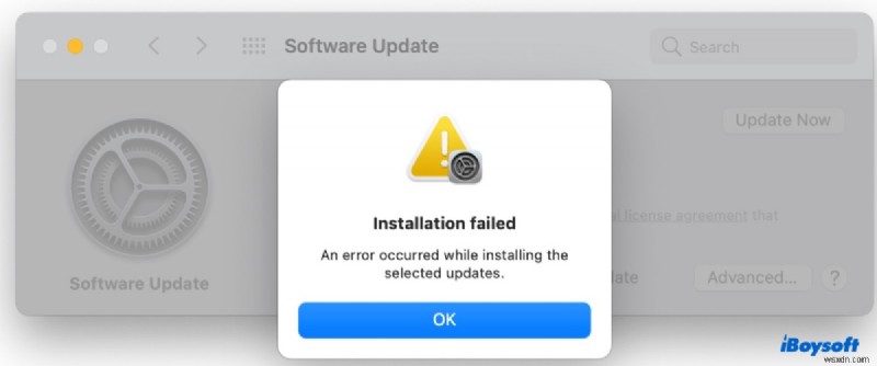 Cách khắc phục Đã xảy ra lỗi khi cài đặt các bản cập nhật đã chọn trên macOS