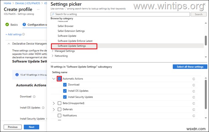 Hướng dẫn từng bước để thiết lập chính sách cập nhật DDM cho thiết bị iOS trong Microsoft Intune