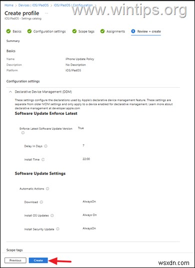 Hướng dẫn từng bước để thiết lập chính sách cập nhật DDM cho thiết bị iOS trong Microsoft Intune