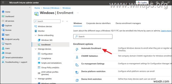 Giải quyết lỗi  Không thể bật quản lý thiết bị  (80192EE7 / -2145833241) trong Microsoft 365 và Intune 