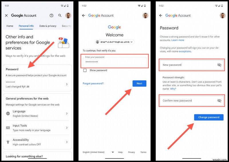 Bảo mật tài khoản Google của bạn:Cách thay đổi hoặc đặt lại mật khẩu của bạn một cách an toàn 