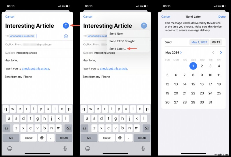 Làm chủ email iPhone:Hướng dẫn từng bước để gửi và lên lịch thư 