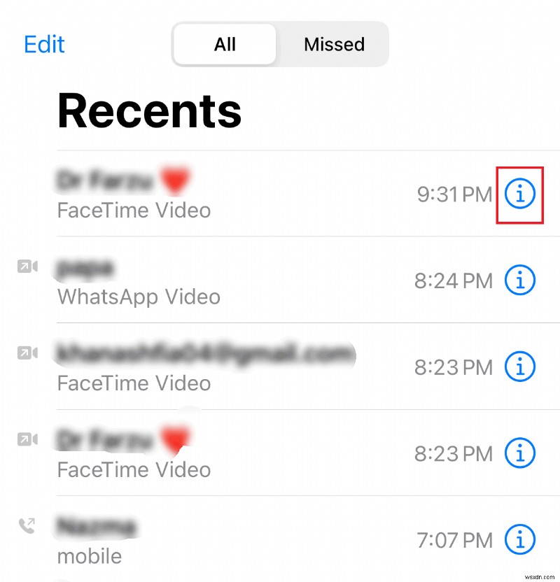 Theo dõi lịch sử cuộc gọi FaceTime của bạn với một liên hệ cụ thể 