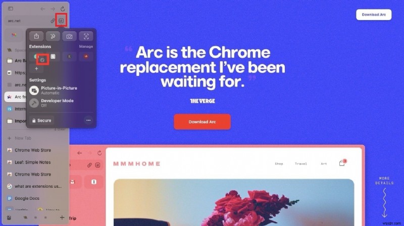Cài đặt và quản lý tiện ích mở rộng trình duyệt Arc trên macOS:Hướng dẫn từng bước 