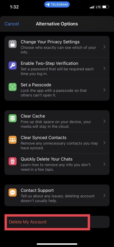 Xóa tài khoản Telegram của bạn trên iPhone:Hướng dẫn từng bước