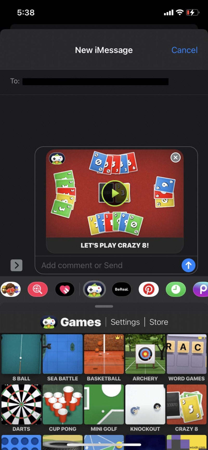 Master Crazy 8 trên iMessage:Trò chơi bài thú vị, hấp dẫn để nhắn tin với bạn bè