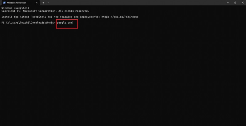 Thực hiện tra cứu WHOIS trên Windows bằng dấu nhắc lệnh 