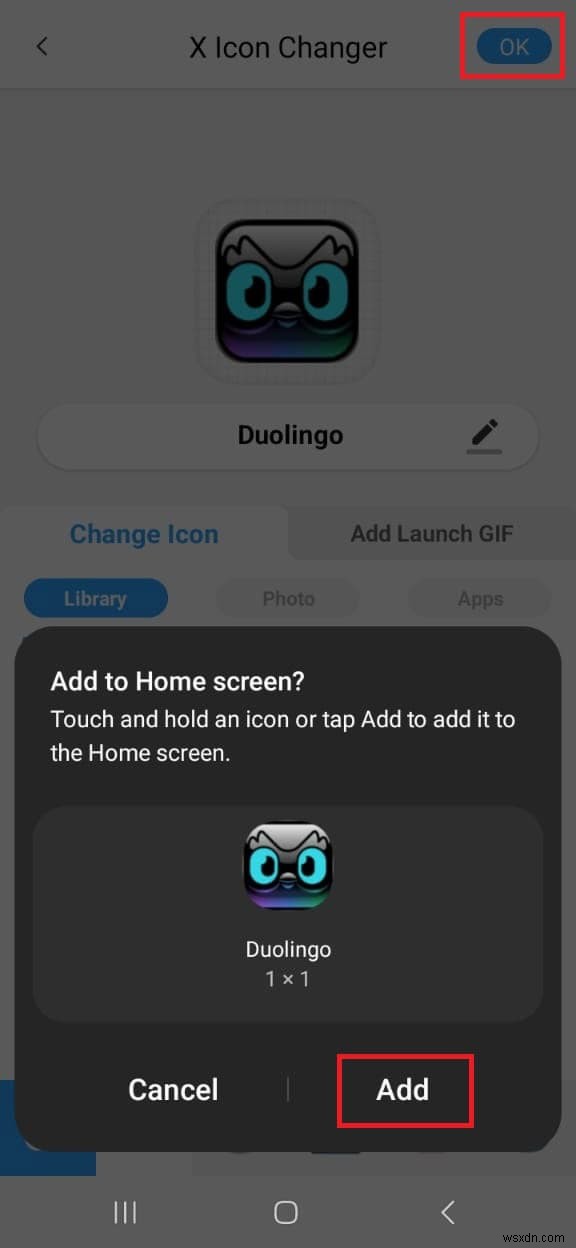 Hướng dẫn từng bước để tùy chỉnh biểu tượng ứng dụng Duolingo trên Android