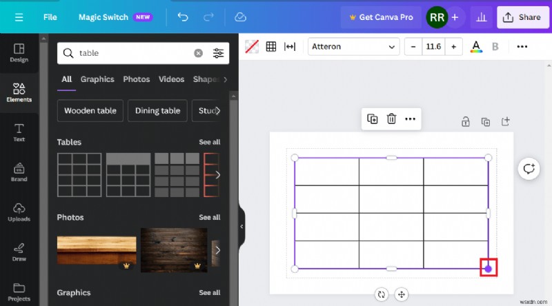 Bảng Canva chính:Hướng dẫn từng bước để chèn và chỉnh sửa 