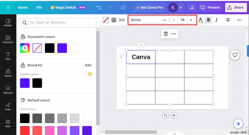 Bảng Canva chính:Hướng dẫn từng bước để chèn và chỉnh sửa 
