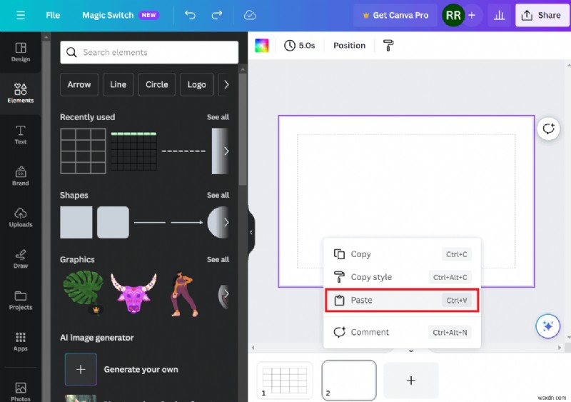 Bảng Canva chính:Hướng dẫn từng bước để chèn và chỉnh sửa 