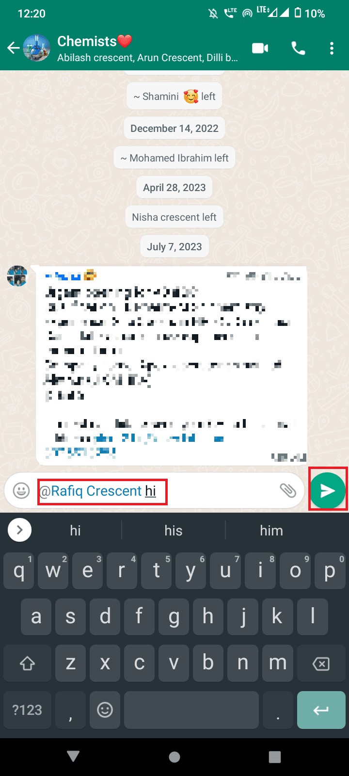 Hướng dẫn từng bước:Ping người dùng trong nhóm WhatsApp 