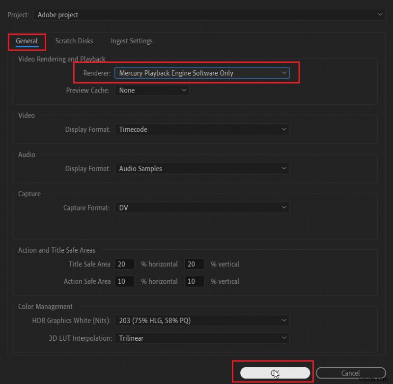 Cách khắc phục độ phân giải phát lại 1/8 màu xám của Premiere Pro 