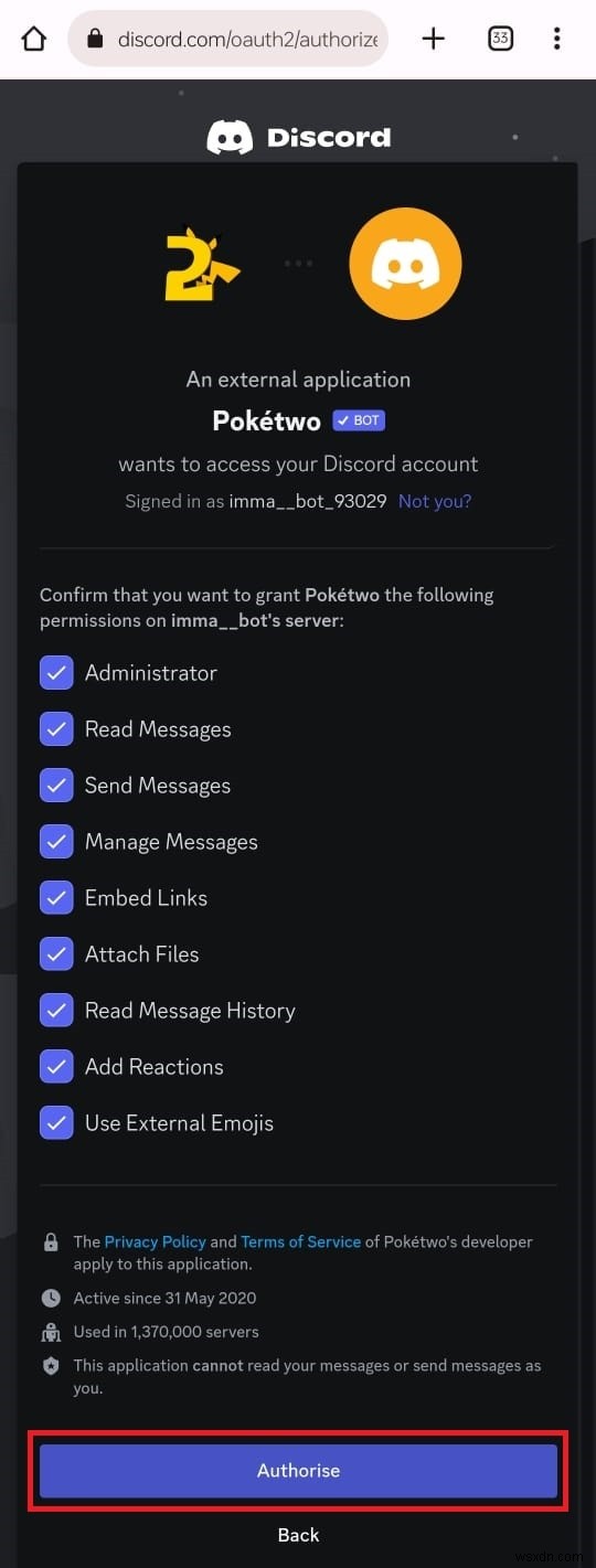 Thêm Pokéttwo Bot vào máy chủ Discord của bạn:Hướng dẫn từng bước 