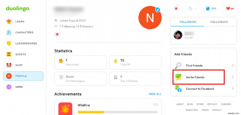 Thêm bạn bè trên Duolingo Desktop:Hướng dẫn từng bước