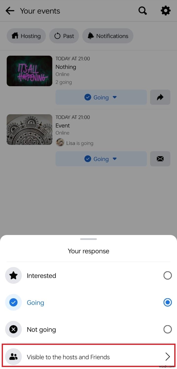 Giữ kín câu trả lời cho sự kiện trên Facebook của bạn:Cách ẩn phản hồi của bạn