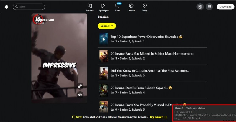 Lưu câu chuyện Snapchat:Hướng dẫn từng bước cho Android và PC 
