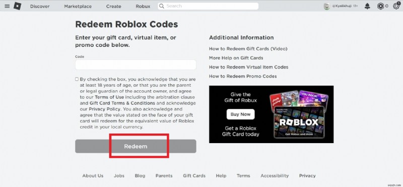 Hướng dẫn từng bước:Đổi thẻ quà tặng Roblox của bạn 