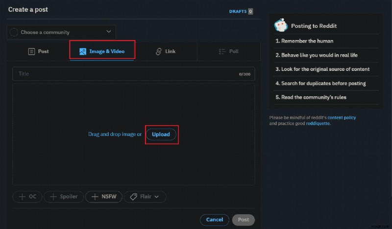 Hướng dẫn từng bước:Tải video lên Reddit từ PC và Android 