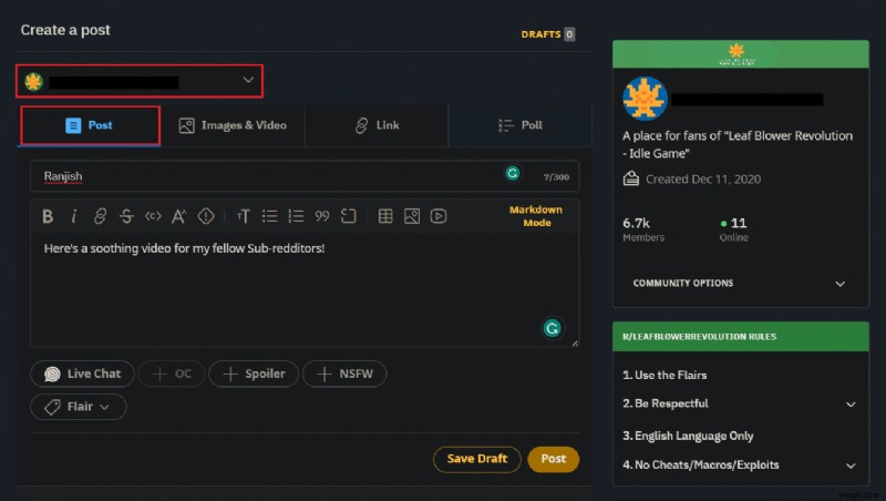 Hướng dẫn từng bước:Tải video lên Reddit từ PC và Android 