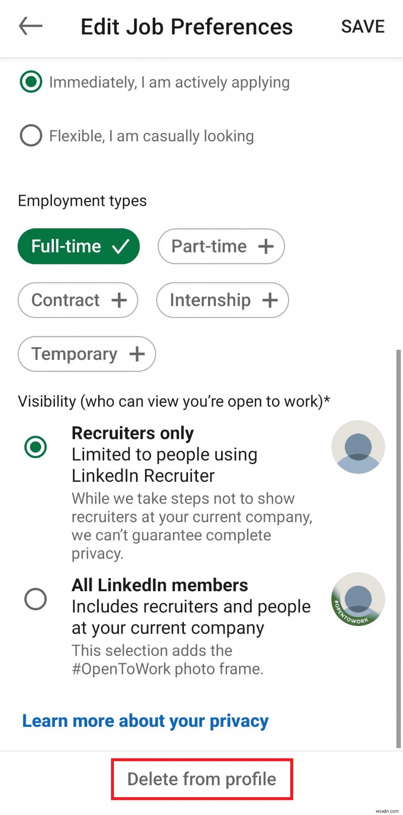 Tắt tính năng Mở để làm việc trên Ứng dụng di động LinkedIn – Hướng dẫn từng bước 